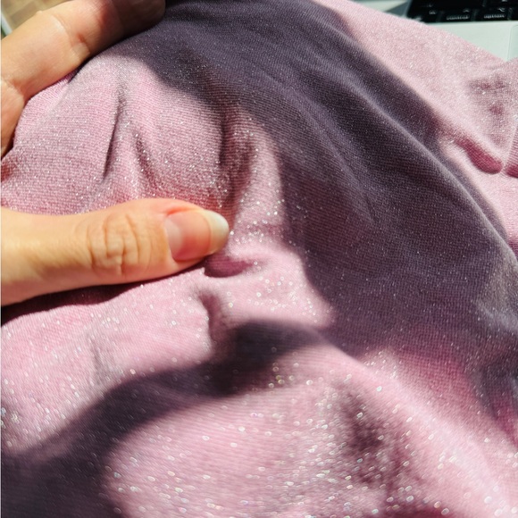 Glitter Lurex Pink Cowl Neck Backless Tie Straps Maxi Long Dress - Picture 10 of 10